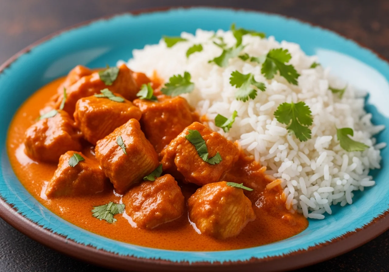 Aromatyczny kurczak tikka masala z ryżem basmati